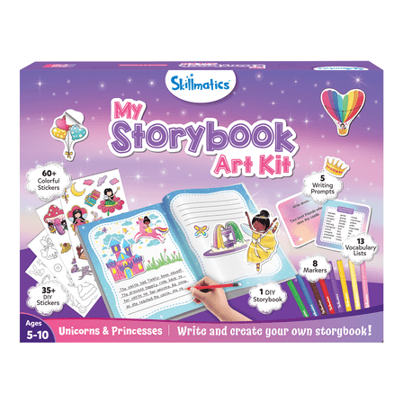 Skillmatics My Storybook Art Kit Unicorns and Princesses, DIY Storytelling & Craft Activity Kit for Kids, Creative Writing and Art Set, Ages 5 