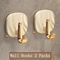 thumbnail image 1 of Djiypn Adhesive Hooks Heavy Duty 15lb(Max) Wall Hooks, 2 Pack Self Adhesive Plastic Towel Rack for Coat Robe, Waterproof Oilproof Rustproof for Bathroom Shower Kitchen Office, 1 of 7