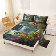 thumbnail image 2 of Homewish Vintage Dino Queen Sheets,Jungle Wildlife Queen Sheet Sets,Green,4pcs,1 Flat Sheet, 1 Fitted Sheet and 2 Pillowcases, 2 of 6