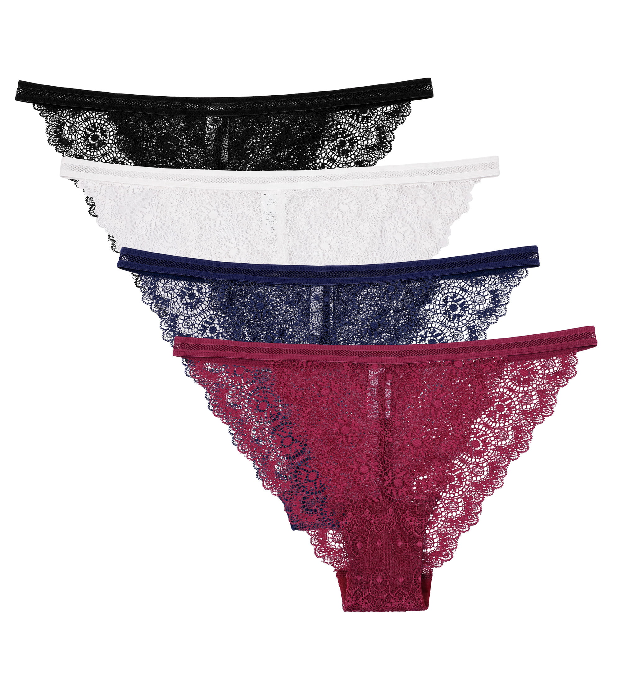 Charmo Women's Lace Back Underwear Bikini Cheeky Tangas Lace Panties ...