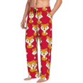 thumbnail image 3 of Mens Pajama Pants - Soft Sleep & Lounge Pants for Men, Lovely Fox Red Cuteness Casual PJ Bottoms Pants with Pockets, 3 of 5
