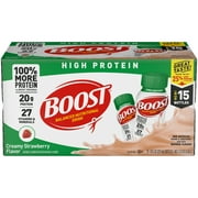 BOOST High Protein Ready to Drink Nutritional Drink, Creamy Strawberry, 15 - 8 FL OZ Bottles