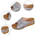 thumbnail image 7 of Slides for Women Open Toe Buckle Strap Wedge Sandals Casual Slip on Slippers with Arch Support Summer Footwear Blue Size 6, 7 of 7