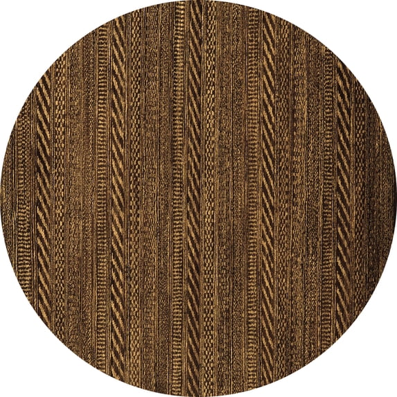 Ahgly Company Indoor Round Oriental Brown Modern Area Rugs, 7' Round