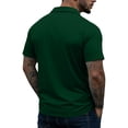 thumbnail image 5 of Dresfit Polo Quarter Zip Shirts for Men Collared Big and Tall Short Sleeve Tees Summer 2026 Chest Pocket Business Shirt Lightweight Zipper Work T-Shirt Dark Green L, 5 of 6