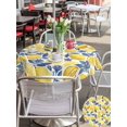 thumbnail image 5 of Outdoor Tablecloth with Umbrella Hole for Patio/Picnic/Party/Camping, Hand Drawn Lemon Waterproof Table Cloth Round Cover Washable, Blue Leaves Summer Tropical Botanical (Dia 54"), 5 of 8