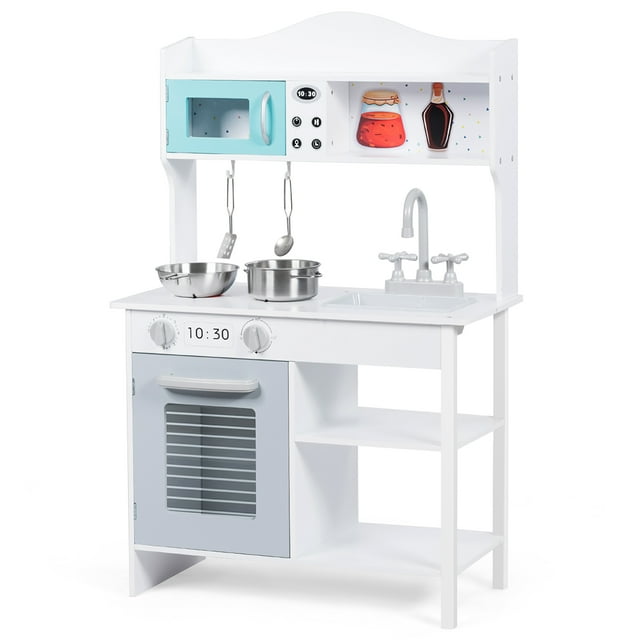 Cocina juguete Costway Equipo de cocina para niños con fregadero y accesorios 60 x 30 x 94 cm