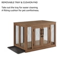 thumbnail image 4 of Unipaws Dog Crate Furniture, Woodem Dog Kennels with Tray, Indoor, Walnut, 4 of 7