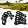 thumbnail image 4 of 10Pcs  Club Head Cover, Neoprene Wide Opening  Iron Protective HeadCovers With Zipper For Wood Iron Golfer, 4 of 8