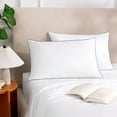 thumbnail image 4 of Host & Home Hypoallergenic Pillows (2 Pack) - White with Silver Piping, Cotton with Poly Fill - Queen 20x30 in., 4 of 9
