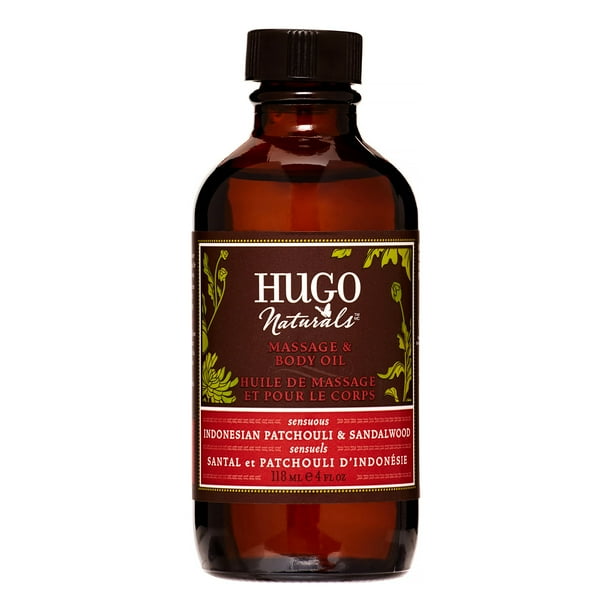 Hugo Naturals Massage & Body Oil, Indonesian Patchouli & Sandalwood, 4
