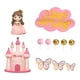 thumbnail image 2 of 18 Piezas Topper de Pastel Princesa Castillo Sirena con Mariposas Figuras y Bolas Material Sólido Adecuado para Cumpleaños Niñas Fiestas, 2 of 7