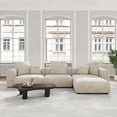 thumbnail image 3 of The Magic Home 3-Seater Convertible Modular L-Shaped Corduroy Sectional Sofa, Beige, 3 of 9