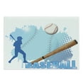 thumbnail image 1 of Baseball Cutting Board, Silhouette of a Baseball Player with Basic Game Kicking with Bat Sports, Decorative Tempered Glass Cutting and Serving Board, Large Size, Blue and White, by Ambesonne, 1 of 1