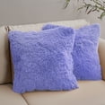 thumbnail image 1 of Cheer Collection Set of 2 Shaggy Hair Decorative Throw Pillows - 18x18, Very Peri, 1 of 1