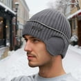 thumbnail image 5 of Winter Beanie Hats with Ear Flaps for Men Women, Lined Beanie Warm Winter Knitted Hat,Outdoor Windproof Knit Skull Cap, 5 of 6