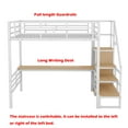 Bellemave Full Size Metal Loft Bed with Convertible Storage Staircase