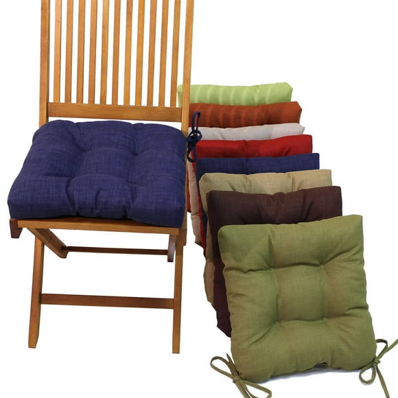 Blazing Needles 16 in. Square Outdoor Chair Cushions with Ties - Set of 4