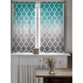 thumbnail image 4 of Teal Grey Ombre Morocco Pattern Curtains 54 Inch Length,Sheer Curtains for Bedroom Living Room Window Modern Moroccan Geometric Rod Pocket Drapes Kitchen Curtains Small Half Window 42"x54" 2 Panels, 4 of 7