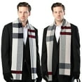 thumbnail image 3 of Qudderr Wool Scarf for Men Tartan Warm Plaid Scarf Lightweight Men's Fall Winter Long Scarves, 3 of 8