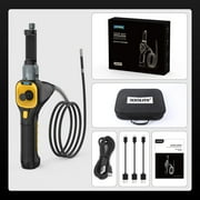 Autool SVB303 720P Endoscope Camera, 4-Way 360° Articulating Borescope W/ 6 LED Lights & 3.28ft Waterproof Elastic Metal Hose 1 Set