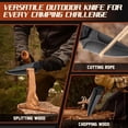 thumbnail image 3 of Fixed Blade Knife with 4" Blade & Slip-Resistant ABS Handle, Outdoor Camping & Survival Tool, 3 of 9