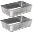 thumbnail image 1 of Caja de arena para gatos XL LEGOURNS de acero inoxidable, 60 x 40 x 15 cm, paquete de 2, 1 of 6
