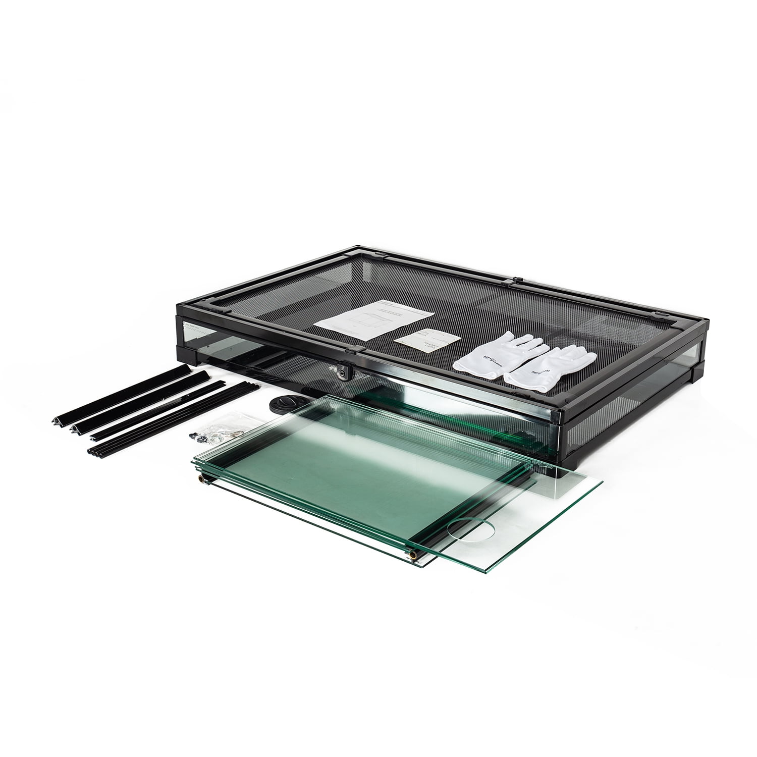 GUZZLO Full Glass 90 Gallon Reptile Tank,  36" x 24"x 24", Black