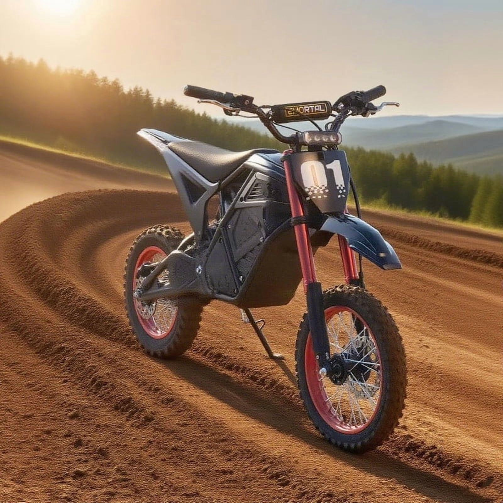 3000W 48V Electric Dirt Bike for Adults 38MPH Top Speed 38 Miles Range Full Suspension UL2849 Certified