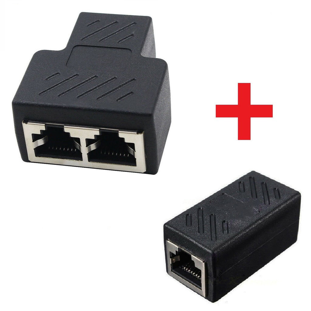 10X RJ45 CAT5 LAN Ethernet Splitter Adapter Extender Coupler Jointer Plug for PC 