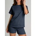 thumbnail image 6 of DOKOTOO 2 Piece Outfits for Women Lounge Sets Casual Short Sleeve Tops with Elastic Waist Shorts Matching Set, 6 of 11