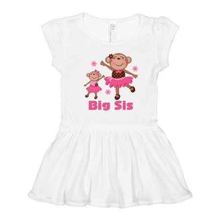 

Inktastic Big Sis Sibling Girl Monkey Girls Toddler Dress