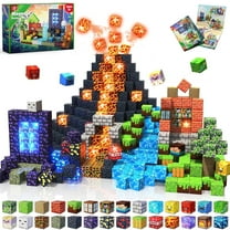 Annexfun 150 Pcs Magnetic Blocks with Light Blocks - Magnetic Building Blocks Cubes, Magnet Tiles Toys for Kids, Birthday Gifts for Boys and Girls Age 3  Years Old