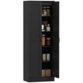 thumbnail image 1 of HOMCOM 5-Tier Storage Cabinet with Shelves, Kitchen Pantry Cabinet, Black, 1 of 10