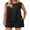 Black, variant on Pinspark Two Piece Sets for Women Summer Lounge Set Casual Sleeveless Crewneck Tops and Drawstring Short Outfits Tracksuit Side Slits
