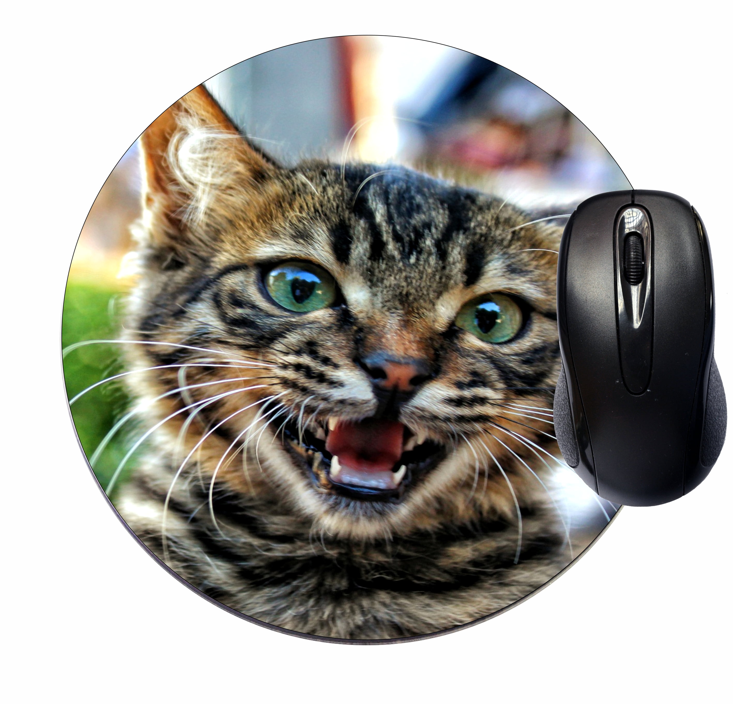 Mouse Mat Pad Mousepad Cute Desk Round Circle Mousemat Design Happy