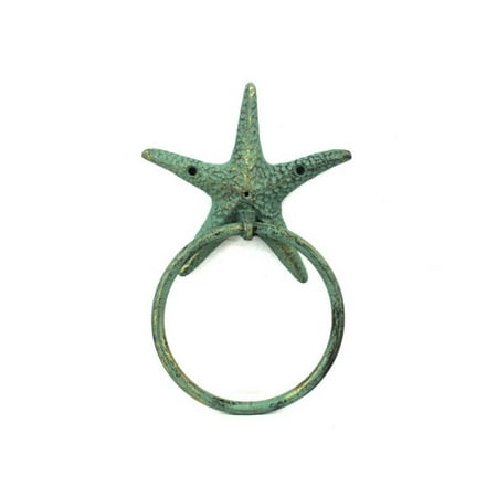 Antique Bronze Accessories - Antique Bronze Cast Iron Starfish Towel Holder 8.5