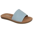 thumbnail image 1 of Soda Shoes Women Flip Flops Basic Plain Slippers Slip On Sandals Slides Casual Peep Toe Beach EFRON-S Light Sky Blue 6, 1 of 2