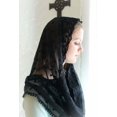 thumbnail image 2 of Velo de encaje Vintage para mujer, Hijab nupcial para boda, chal blanco y negro, Hijab, 2 of 2
