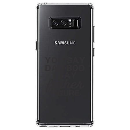 DistinctInk Clear Shockproof Hybrid Case for Samsung Galaxy Note 8 - TPU Bumper Acrylic Back Tempered Glass Screen Protector - You Say Dad Bod I Say Father Figure