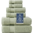 thumbnail image 1 of Juego de toallas COZYART de algodón turco verde salvia, 650 g/m², 6 piezas, 1 of 8