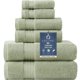 thumbnail image 1 of Juego de toallas COZYART de algodón turco verde salvia, 650 g/m², 6 piezas, 1 of 8
