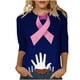 thumbnail image 1 of Camisetas Casuales de las Mujeres Impresas 3/4 Manga Blusa Cuello Redondo Estante de Imitación, Moda Casual Top para las Mujeres, 1 of 5