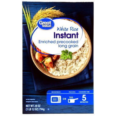 (3 Pack) Great Value Instant White Rice, 28 oz (Best Asian White Rice Brand)