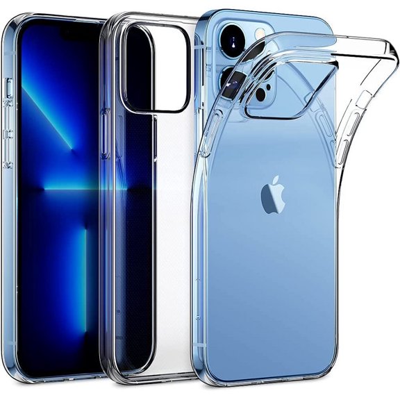 Transparent Case for Apple iPhone 13 Pro Max Clear Case, [Yellow Resistant] Hard Back Cover Soft Silicone, Shockproof Slim Case for Apple iPhone 13 Pro Max