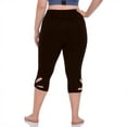 thumbnail image 5 of Womens Plus Size Capris Workout Jeggings for Woman Flower Hollow-Out Stretch High Waist Yoga Capri Leggings(XX-Large, Brown), 5 of 8