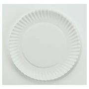 AJM Packaging Corporation-White Paper Plates, 6" Dia, 100/Pack, 10 Packs/Carton