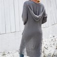 thumbnail image 6 of Juebong Cable Knit Long Cardigan for Women 2025 Long Sleeve Fall Winter Chunky Coats Open Front Button Sweaters with Pockets Gray,L, 6 of 8