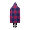 thumbnail image 3 of ASHLEIGH Hooded Blanket Purple Red Buffalo Check Lumberjack Pilling Polar Fleece Hooded Throw Wrap 50x60 inch, 3 of 3