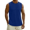 thumbnail image 2 of Jinhomg Men's Sleeveless Tank Top Round Neck Casual Muscle Vest Tee Soft Stretch Breathable Summer Tank Undershirt for Men Blue,S, 2 of 7